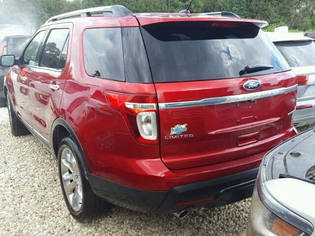 1FM5K7F85FGC37570 - 2015 FORD EXPLORER L RED photo 3