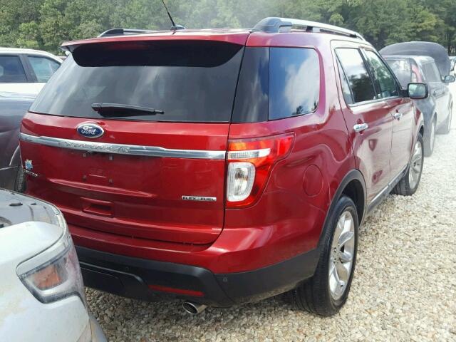 1FM5K7F85FGC37570 - 2015 FORD EXPLORER L RED photo 4