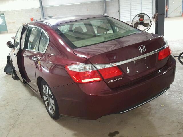 1HGCR2F36EA039114 - 2014 HONDA ACCORD MAROON photo 3