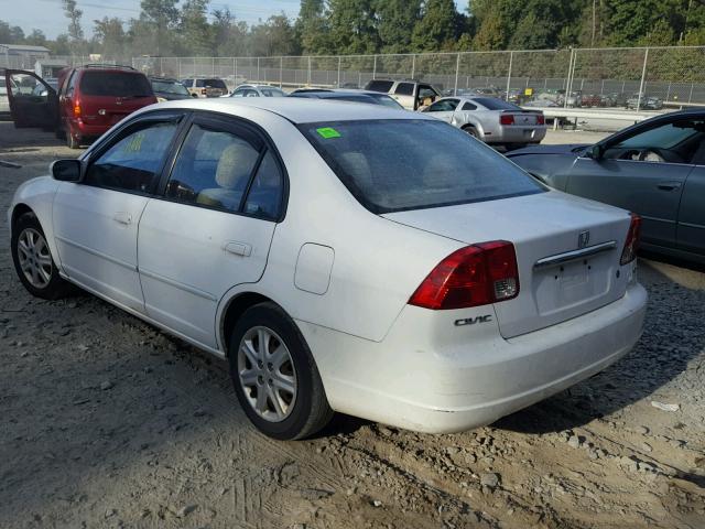 2HGES26753H601597 - 2003 HONDA CIVIC EX WHITE photo 3