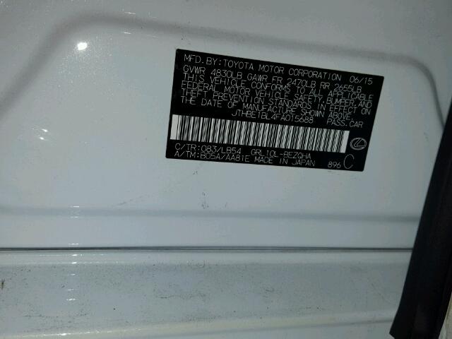 JTHBE1BL4FA015688 - 2015 LEXUS GS 白色 照片 10