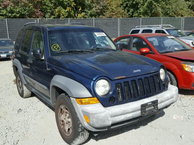 1J4GL48K25W546235 - 2005 JEEP LIBERTY SP BLUE photo 1