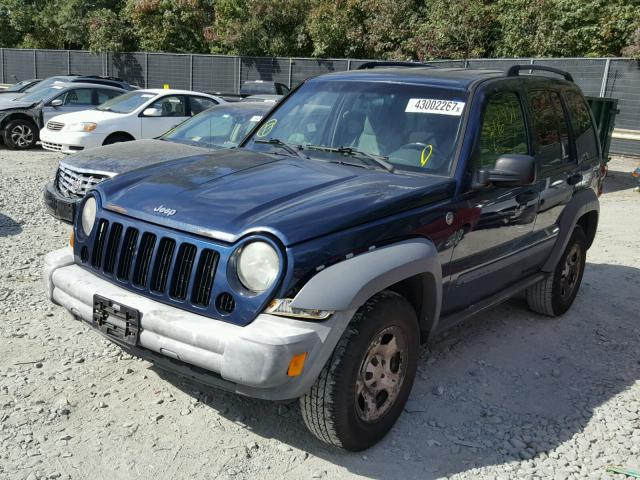 1J4GL48K25W546235 - 2005 JEEP LIBERTY SP BLUE photo 2