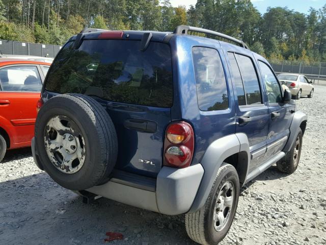 1J4GL48K25W546235 - 2005 JEEP LIBERTY SP BLUE photo 4