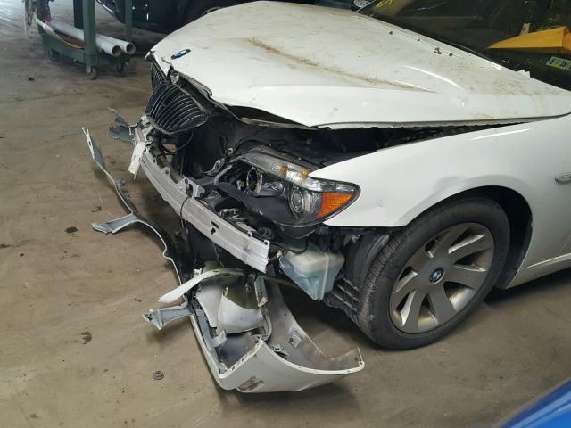 WBAHN83517DT75325 - 2007 BMW 750 WHITE photo 9