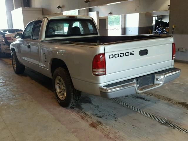 1B7GL22N21S213399 - 2001 DODGE DAKOTA SILVER photo 3