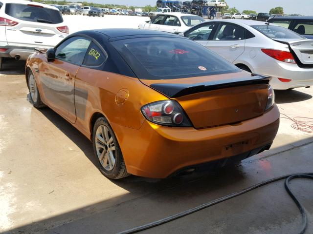 KMHHM66D17U245683 - 2007 HYUNDAI TIBURON GS ORANGE photo 3