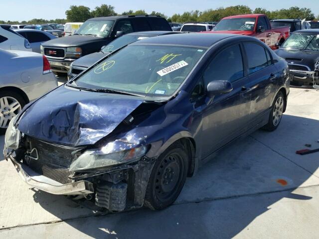 19XFA16579E002199 - 2009 HONDA CIVIC LX BLUE photo 2