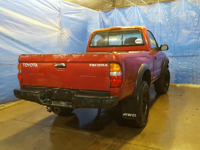 5TEPM62N82Z026315 - 2002 TOYOTA TACOMA RED photo 4