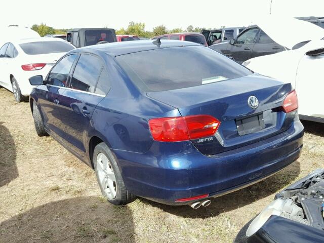 3VWLL7AJ7DM382032 - 2013 VOLKSWAGEN JETTA BLUE photo 3