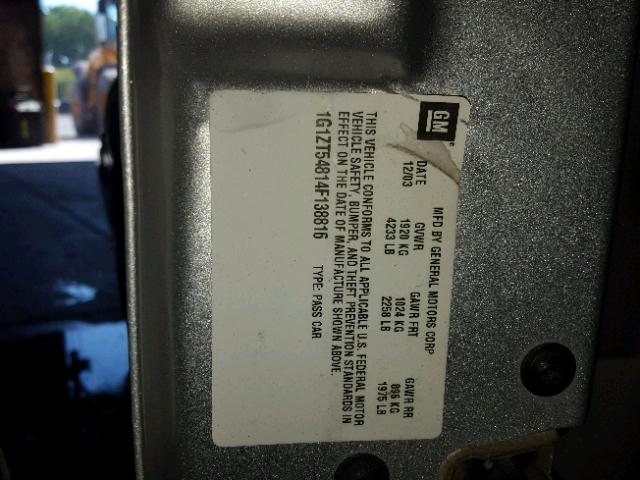 1G1ZT54814F138816 - 2004 CHEVROLET MALIBU LS ვერცხლისფერი ფოტო 10