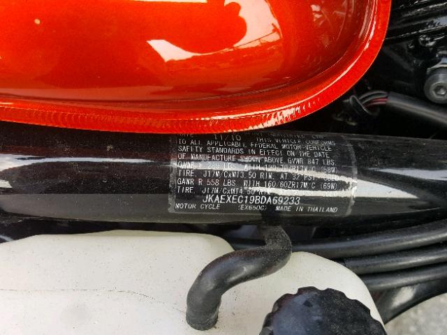 JKAEXEC19BDA69233 - 2011 KAWASAKI EX650 C 橙色 照片 10