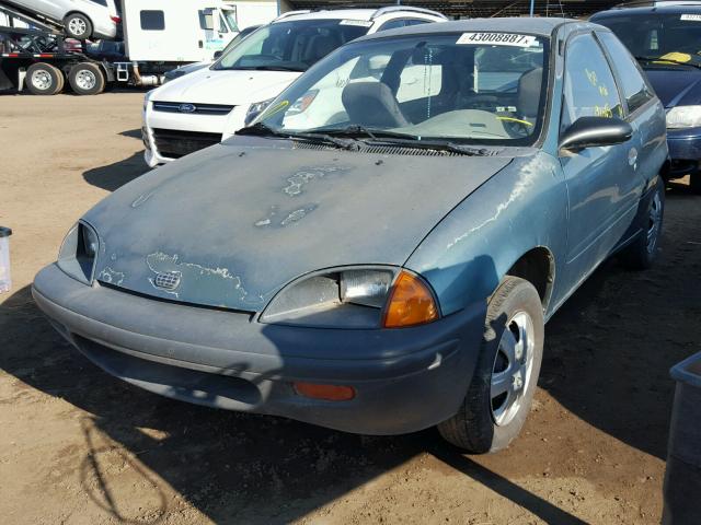 2C1MR2261T6746485 - 1996 GEO METRO BASE GREEN photo 2