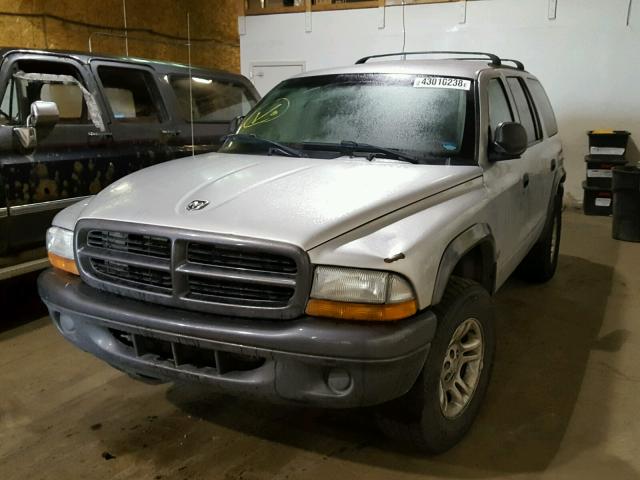 1B4HS38N02F216006 - 2002 DODGE DURANGO SP SILVER photo 2