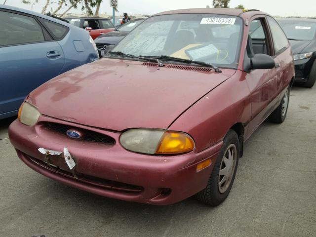 KNJLT05HXV6221562 - 1997 FORD ASPIRE MAROON photo 2