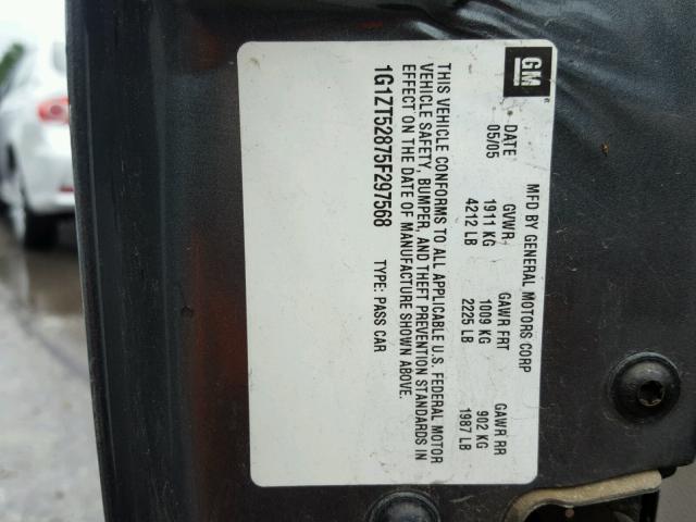 1G1ZT52875F297568 - 2005 CHEVROLET MALIBU LS Boz foto 10