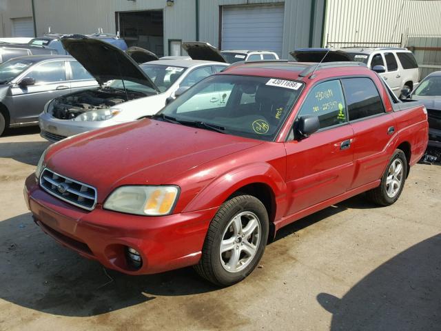 4S4BT62C357104809 - 2005 SUBARU BAJA SPORT RED photo 2