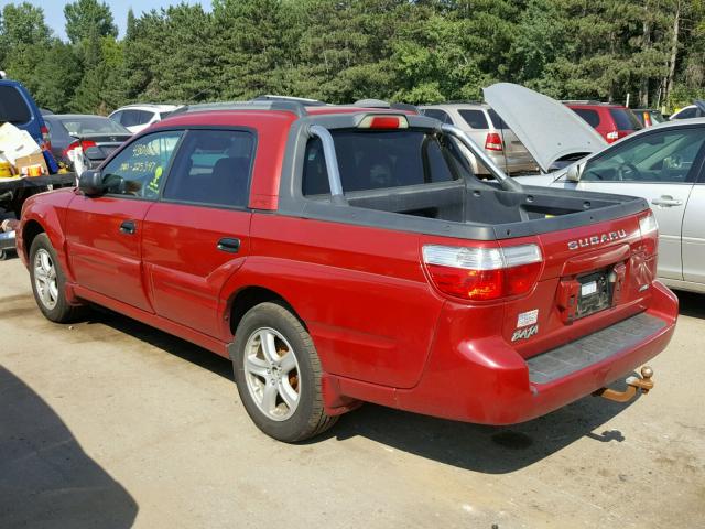 4S4BT62C357104809 - 2005 SUBARU BAJA SPORT RED photo 3