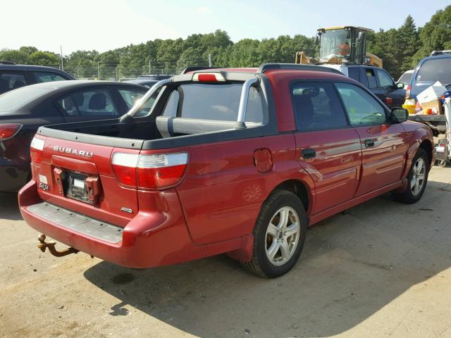 4S4BT62C357104809 - 2005 SUBARU BAJA SPORT RED photo 4