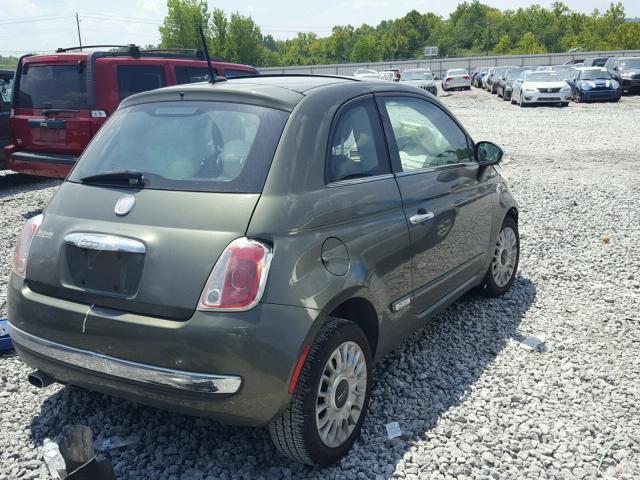 3C3CFFCRXCT120053 - 2012 FIAT 500 LOUNGE GREEN photo 4