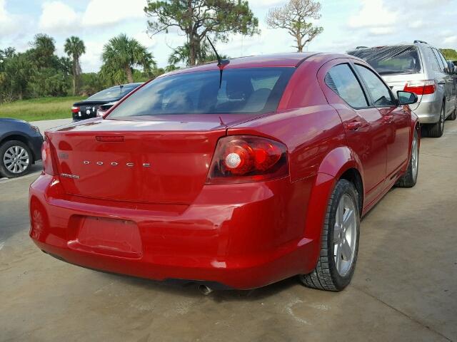 1C3CDZAB4DN741531 - 2013 DODGE AVENGER SE RED photo 4