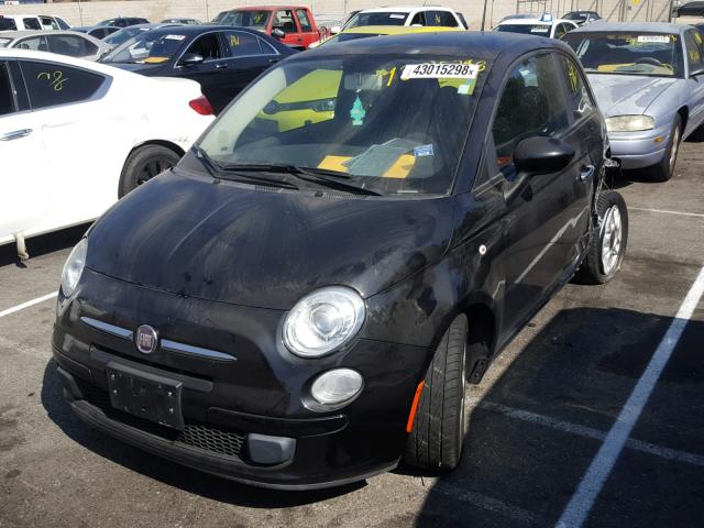 3C3CFFAR4CT196533 - 2012 FIAT 500 POP BLACK photo 2