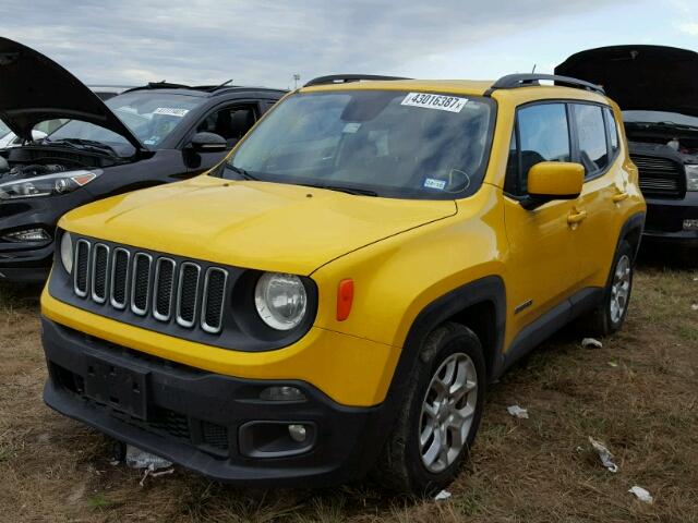 ZACCJABT3FPB37606 - 2015 JEEP RENEGADE YELLOW photo 2