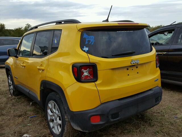 ZACCJABT3FPB37606 - 2015 JEEP RENEGADE YELLOW photo 3