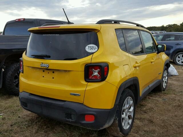 ZACCJABT3FPB37606 - 2015 JEEP RENEGADE YELLOW photo 4