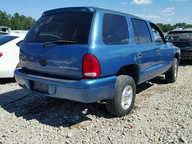 1B4HS38N02F192967 - 2002 DODGE DURANGO SP BLUE photo 4