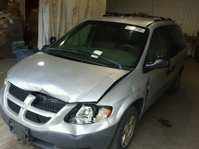 1B4GP25352B702537 - 2002 DODGE CARAVAN SE SILVER photo 2