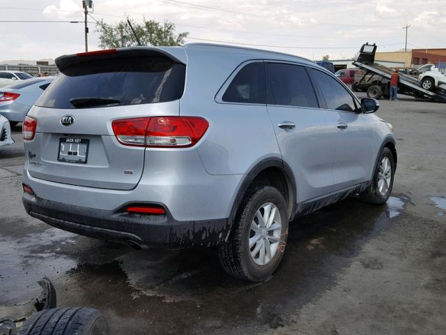 5XYPG4A3XGG165021 - 2016 KIA SORENTO LX SILVER photo 4