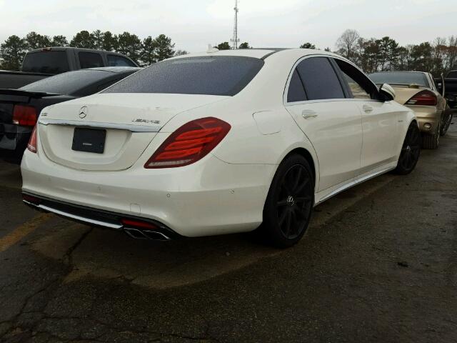 WDDUG7JBXFA190288 - 2015 MERCEDES-BENZ S 63 AMG WHITE photo 4