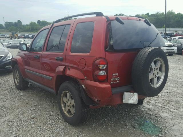 1J4GL38K65W644243 - 2005 JEEP LIBERTY RE MAROON photo 3