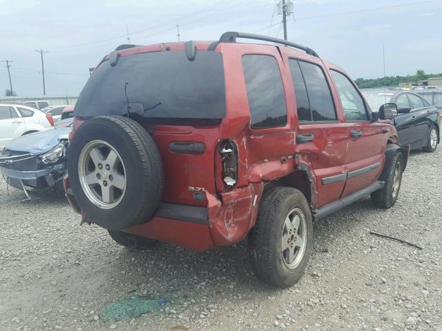 1J4GL38K65W644243 - 2005 JEEP LIBERTY RE MAROON photo 4
