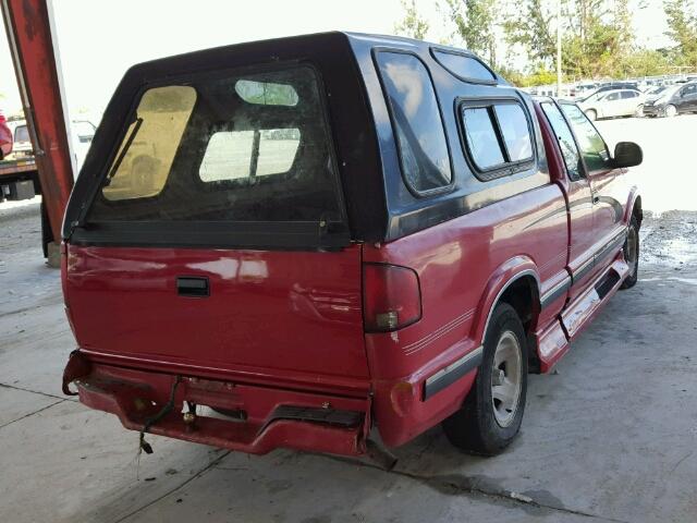 1GCCS19W3SK179145 - 1995 CHEVROLET S TRUCK S1 RED photo 4