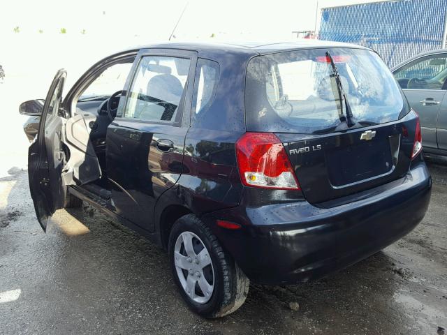 KL1TD66646B665696 - 2006 CHEVROLET AVEO BASE Czarny zdjęcie 3