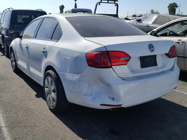 3VW2K7AJ6CM327424 - 2012 VOLKSWAGEN JETTA BASE Սպիտակ լուսանկար 3
