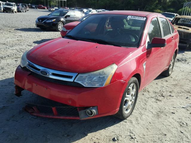 1FAHP35N78W115956 - 2008 FORD FOCUS SE RED photo 2