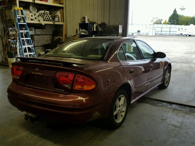 1G3NL52E42C302461 - 2002 OLDSMOBILE ALERO GL MAROON photo 4