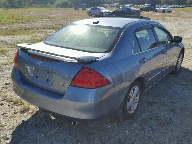 1HGCM56837A023838 - 2007 HONDA ACCORD EX BLUE photo 4