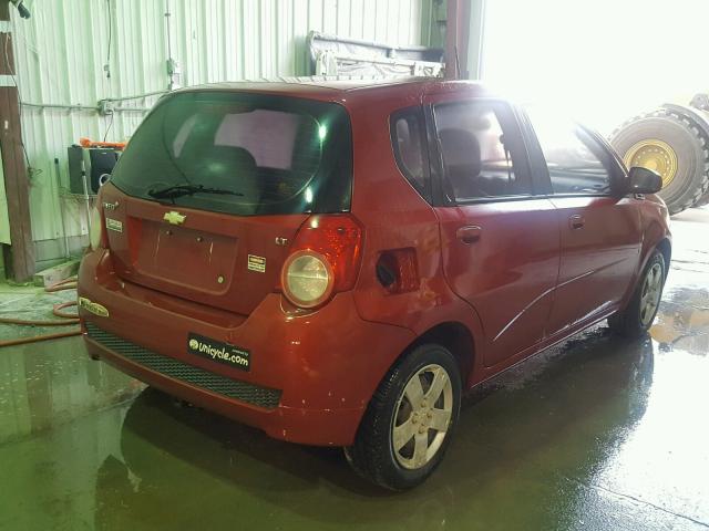 KL1TD66E49B610080 - 2009 CHEVROLET AVEO LS RED photo 4