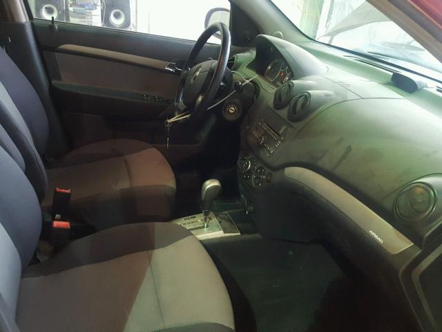 KL1TD66E49B610080 - 2009 CHEVROLET AVEO LS RED photo 5