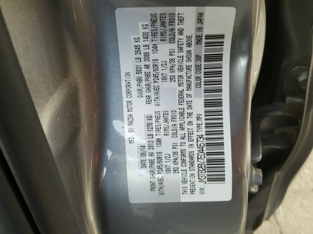 JM3TB2BV7E0445734 - 2014 MAZDA CX-9 SPORT GRAY photo 10