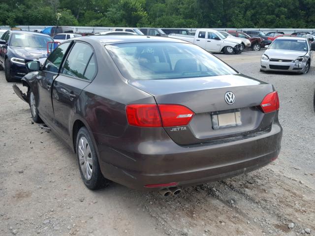 3VW2K7AJ3DM371317 - 2013 VOLKSWAGEN JETTA BASE Շագանակագույն լուսանկար 3