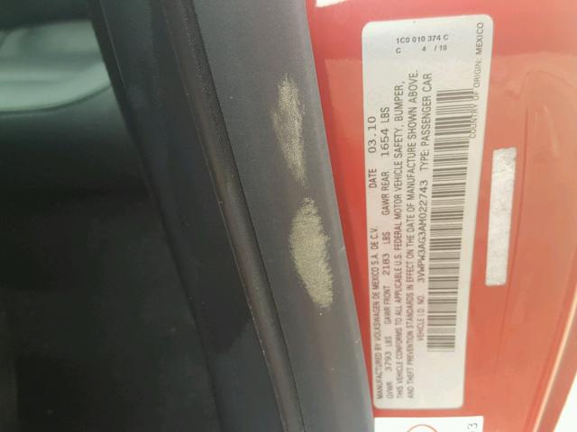 3VWPW3AG3AM022743 - 2010 VOLKSWAGEN NEW BEETLE Qırmızı foto 10