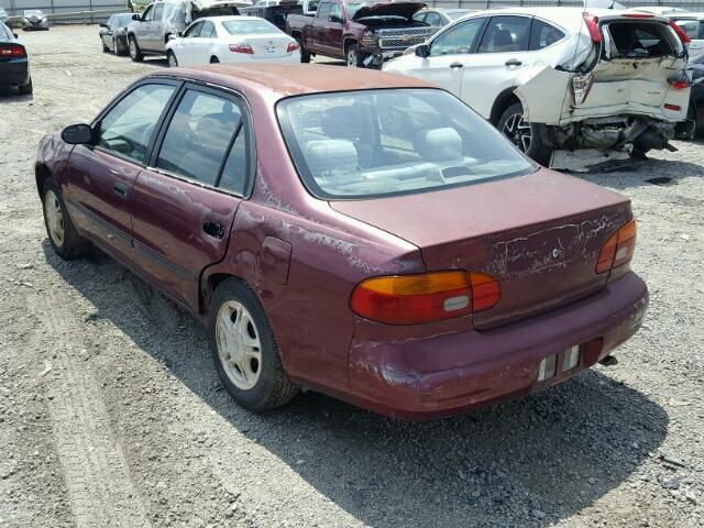 1Y1SK5281WZ403603 - 1998 CHEVROLET GEO PRIZM MAROON photo 3