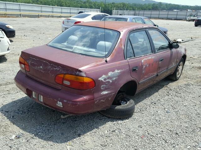 1Y1SK5281WZ403603 - 1998 CHEVROLET GEO PRIZM MAROON photo 4