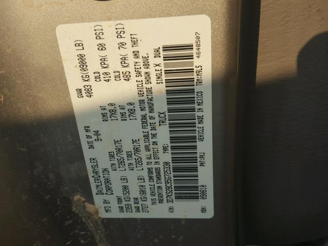 3D7KS28C95G725330 - 2005 DODGE RAM 2500 S GOLD photo 10