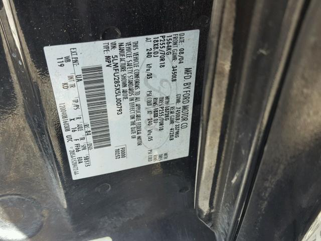 5LMFU285X5LJ00793 - 2005 LINCOLN NAVIGATOR BLACK photo 10